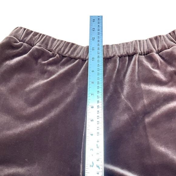 UNBRANDED Brown Velvet / Velour Pants Stretch Waist Side Pockets US Sz M - Picture 6 of 10